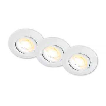 Briloner 7586036 – 3-tk komplekt KLIRA LED vannitoa lae sissepaigaldatavaid valgusteid, 4,9 W, 230 V, 2500/3000/4000 K, IP23, valge