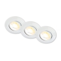 Briloner 7586036 - KOMPLEKT 3x LED vannitoa lae sisse paigaldatavad valgustid KLIRA 1xLED/4,9W/230V 2500/3000/4000K IP23 valge