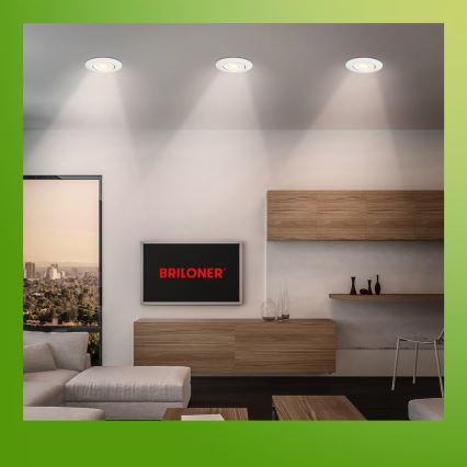 Briloner 7586036 – 3-tk komplekt KLIRA LED vannitoa lae sissepaigaldatavaid valgusteid, 4,9 W, 230 V, 2500/3000/4000 K, IP23, valge