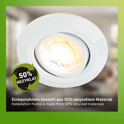 Briloner 7586036 – 3-tk komplekt KLIRA LED vannitoa lae sissepaigaldatavaid valgusteid, 4,9 W, 230 V, 2500/3000/4000 K, IP23, valge