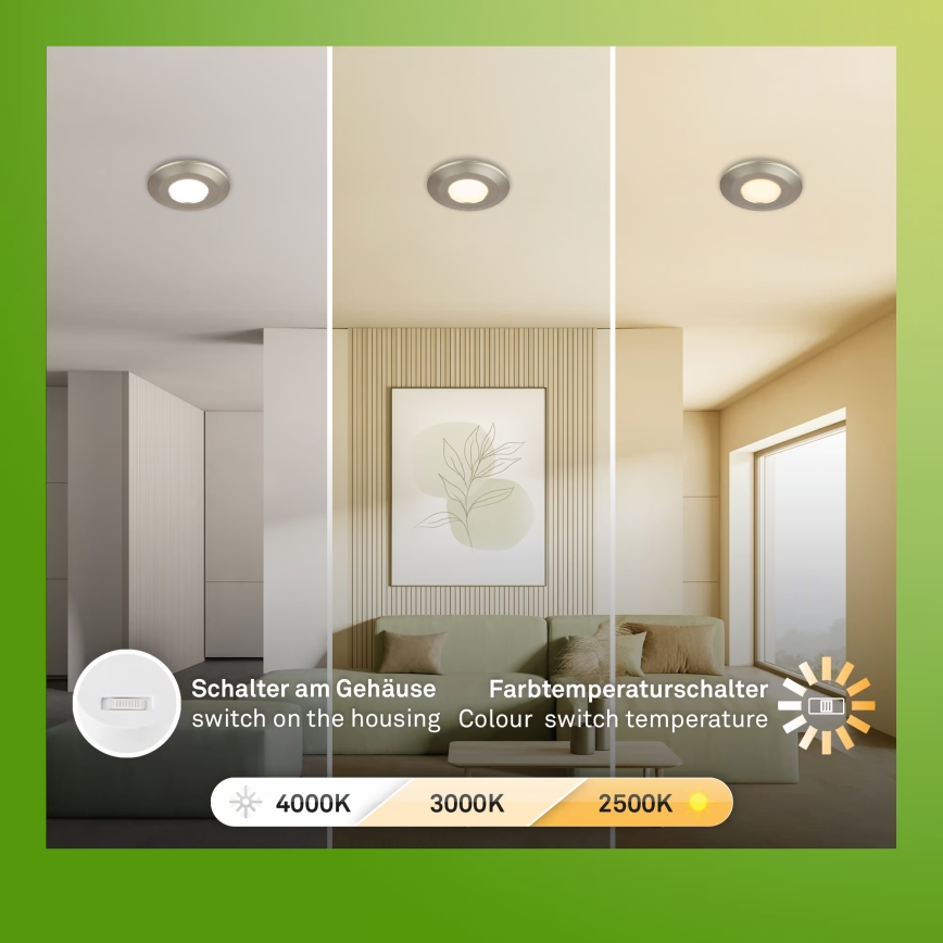 Briloner 7588032 - KOMPLEKT 3x LED vannitoa süvistatav valgusti KLIRA LED/4,9W/230V 2500/3000/4000K IP44 mattkroom