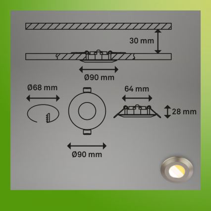 Briloner 7589032 - Komplekt 3x hämardatavad LED-vannitoa sisseehitatavad laevalgustid KLIRA 1xLED/4,9W/230V IP44 mattkroom