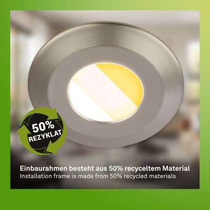 Briloner 7589032 - KOMPLEKT 3x LED hämardatav vannitoa süvistatav laevalgusti KLIRA LED/4,9W/230V IP44 mattkroom