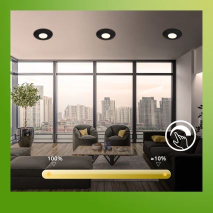 Briloner 7589035 - Komplekt 3xLED hämardatavad vannitoa lae sisseehitatavad valgustid KLIRA LED/4,9W/230V 2500/3000/4000K IP44 must