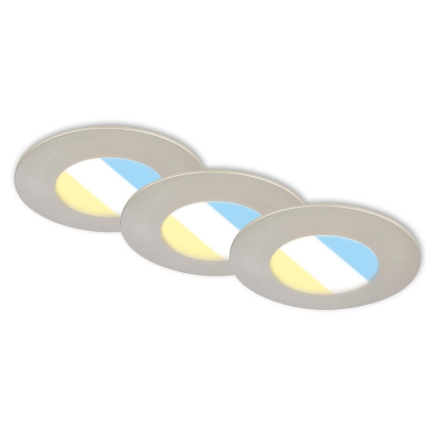 Briloner 7598032 - KOMPLEKT 3x LED Süvistatav valgusti vannituppa LED/4,9W/230V IP44 2700/4000/6500K matt kroom