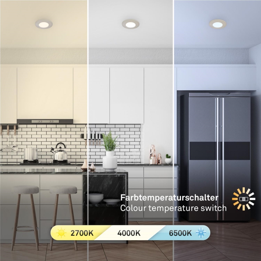 Briloner 7598032 - KOMPLEKT 3x LED Süvistatav valgusti vannituppa LED/4,9W/230V IP44 2700/4000/6500K matt kroom