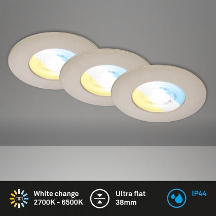 Briloner 7605032 - Vannitoa laevalgustite komplekt 3xLED, 3xLED/4,9W/230V, IP44, mattkroom