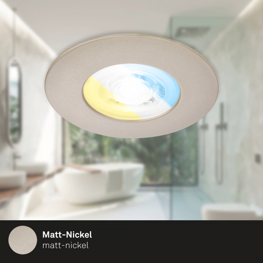 Briloner 7605032 - Komplekt 3xLED vannitoa laepessa paigaldatavad valgustid LED/4,9W/230V 2700/4000/6500K IP44 mattkroom