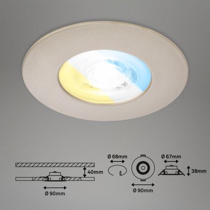 Briloner 7605032 - Komplekt 3xLED vannitoa laepessa paigaldatavad valgustid LED/4,9W/230V 2700/4000/6500K IP44 mattkroom