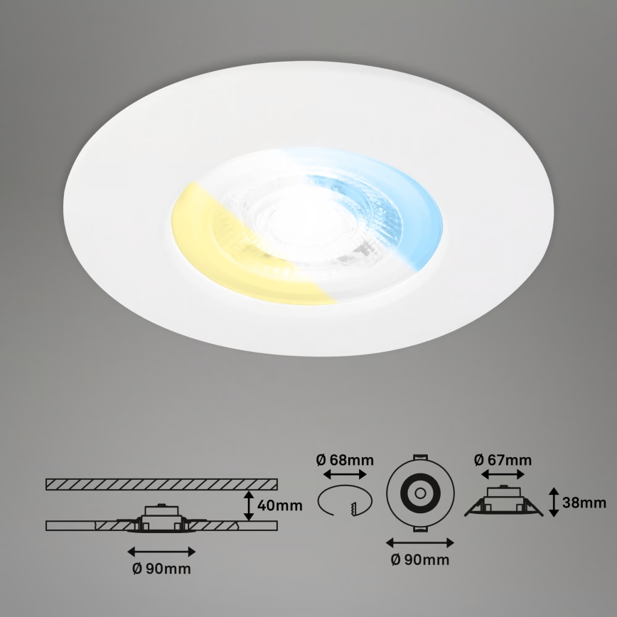 Briloner 7605036 - KOMPLEKT 3xLED vannitoa lae sisseehitatav valgusti 3xLED/4,9W/230V IP44 valge