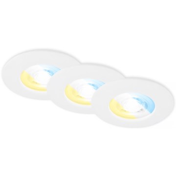 Briloner 7605036 - KOMPLEKT 3xLED vannitoa süvistatavad laevalgustid 3xLED/4,9W/230V 2700/4000/6500K IP44 valge
