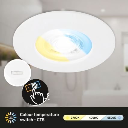 Briloner 7605036 - KOMPLEKT 3xLED vannitoa süvistatavad laevalgustid 3xLED/4,9W/230V 2700/4000/6500K IP44 valge