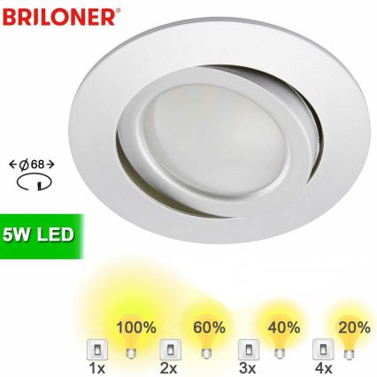 Briloner 8309-019 - LED Hämardatav süvistatav valgusti vannituppa LED/5W/230V IP23