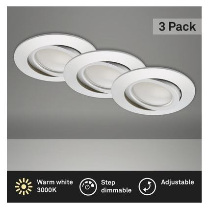 Briloner 8309-039 - KOMPLEKT 3x LED Hämardatav süvistatav valgusti vannituppa LED/5W/230V IP23