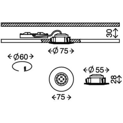 Briloner 8311-019 - LED Süvistatav valgusti vannituppa LED/5W/230V IP44