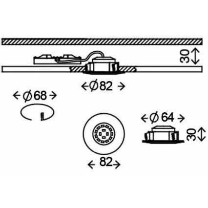 Briloner 8312-019 - Süvistatav valgusti vannituppa LED/5W/230V IP23