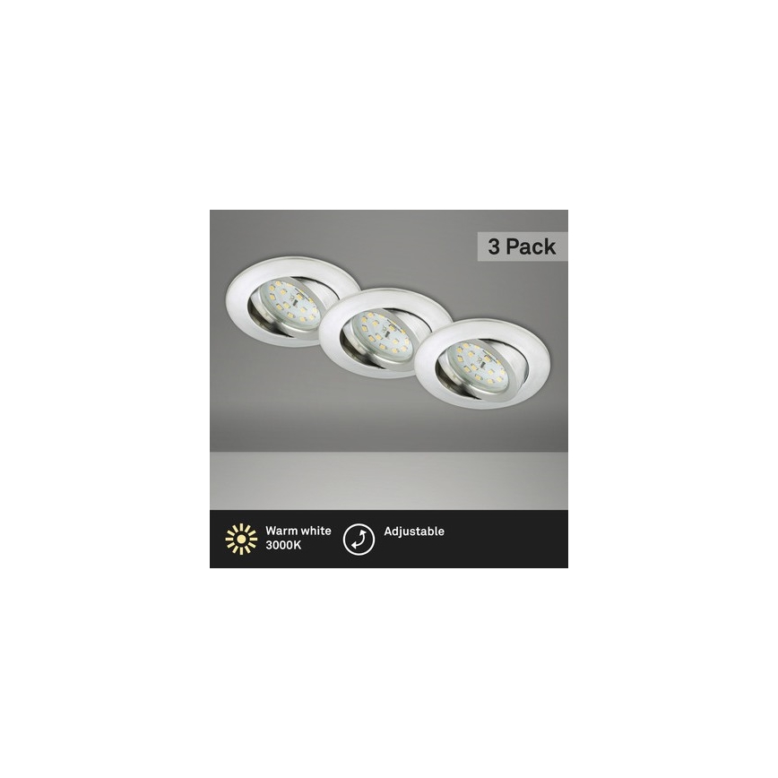 Briloner 8312-039 - KOMPLEKT 3x LED Süvistatav valgusti vannituppa LED/5W/230V IP23