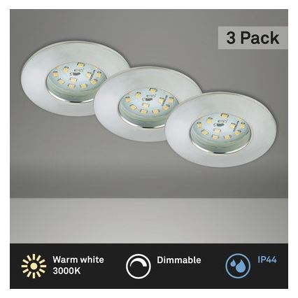 Briloner 8316-039-KOMPLEKT 3x LED Hämardatav süvistatav valgusti vannituppa LED/5,5W/230V IP44