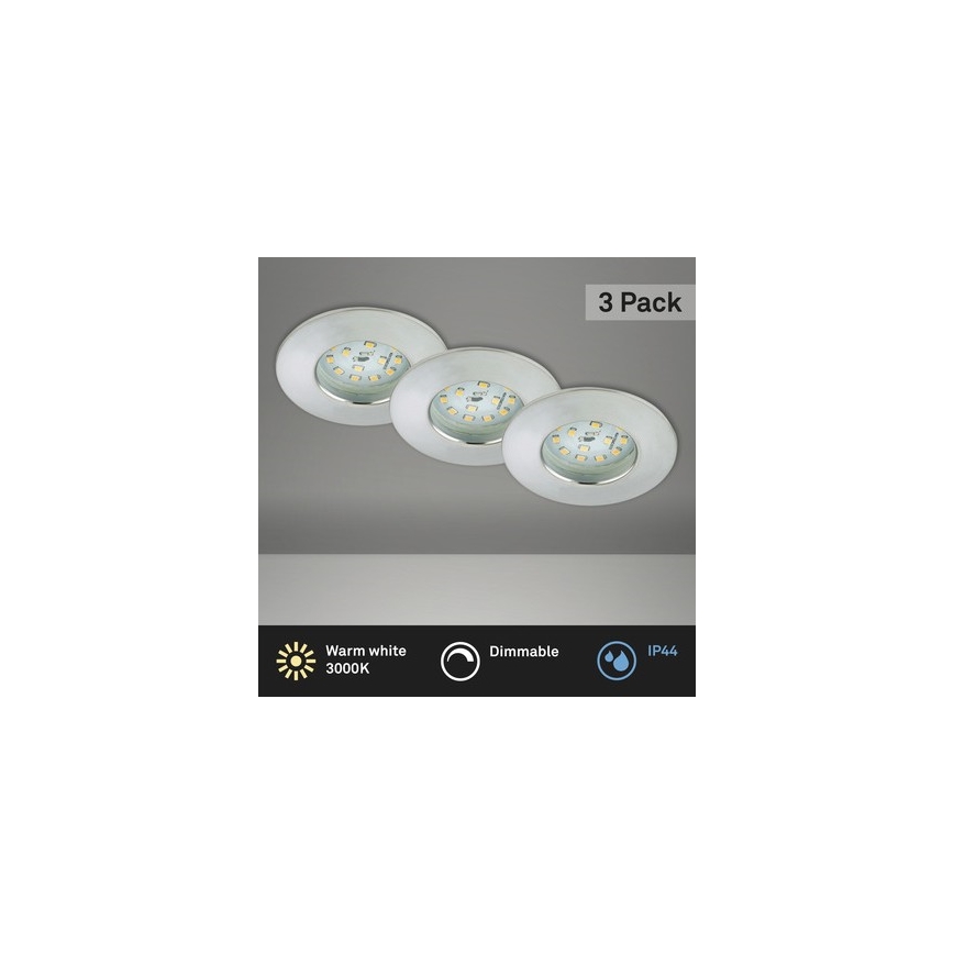 Briloner 8316-039-KOMPLEKT 3x LED Hämardatav süvistatav valgusti vannituppa LED/5,5W/230V IP44