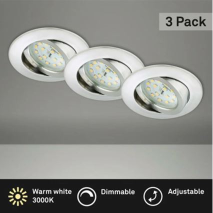 Briloner 8317-039-KOMPLEKT 3x LED Hämardatav süvistatav valgusti vannituppa LED/5,5W/230V IP23