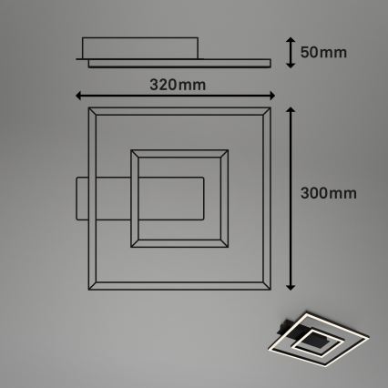 Briloner - FRAME LED laevalgusti, 22W/230V, 3000K, 30x32 cm, must