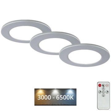 Briloner - KOMPLEKT 3x LED Hämardatav süvistatav valgusti vannituppa LED/4,8W/230V 3000-6500K IP44 + kaugjuhtimispult