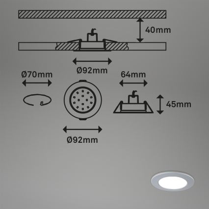 Briloner - KOMPLEKT 3x LED Hämardatav süvistatav valgusti vannituppa LED/4,8W/230V 3000-6500K IP44 + kaugjuhtimispult