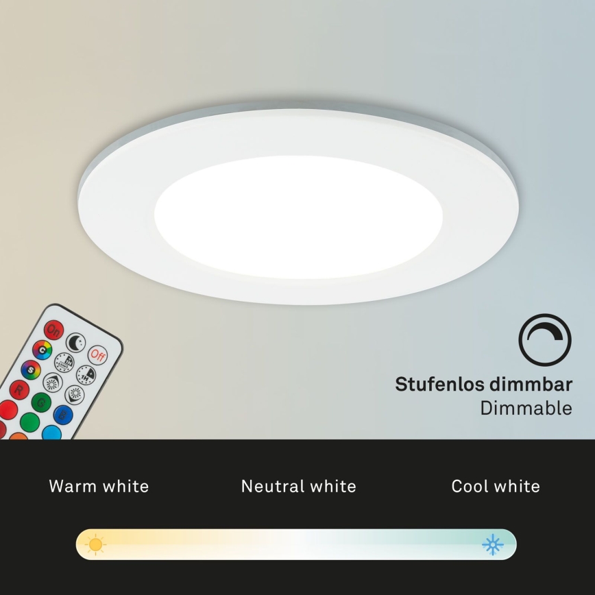 Briloner - KOMPLEKT 3x RGBW LED Hämardatav süvistatav valgusti vannituppa LED/4,8W/230V 3000-6500K IP65 + kaugjuhtimispult