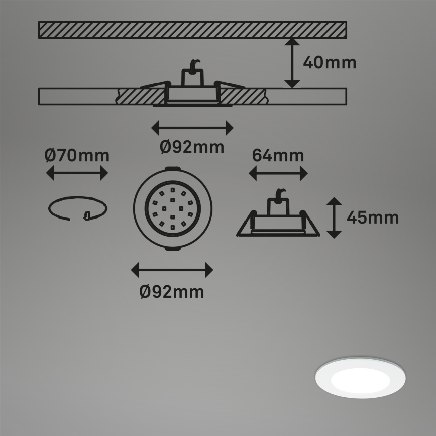 Briloner - KOMPLEKT 3x RGBW LED Hämardatav süvistatav valgusti vannituppa LED/4,8W/230V 3000-6500K IP65 + kaugjuhtimispult