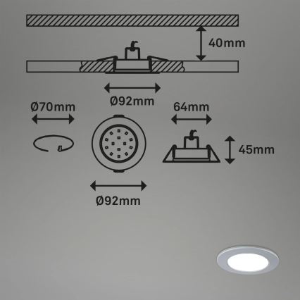 Briloner - KOMPLEKT 3x LED RGBW Hämardatav süvistatav valgusti vannituppa LED/4,8W/230V 3000-6500K IP65 + kaugjuhtimispult