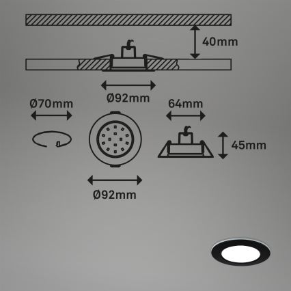 Briloner - KOMPLEKT 3x LED RGBW Hämardatav süvistatav valgusti vannituppa LED/4,8W/230V 3000-6500K IP65 + kaugjuhtimispult