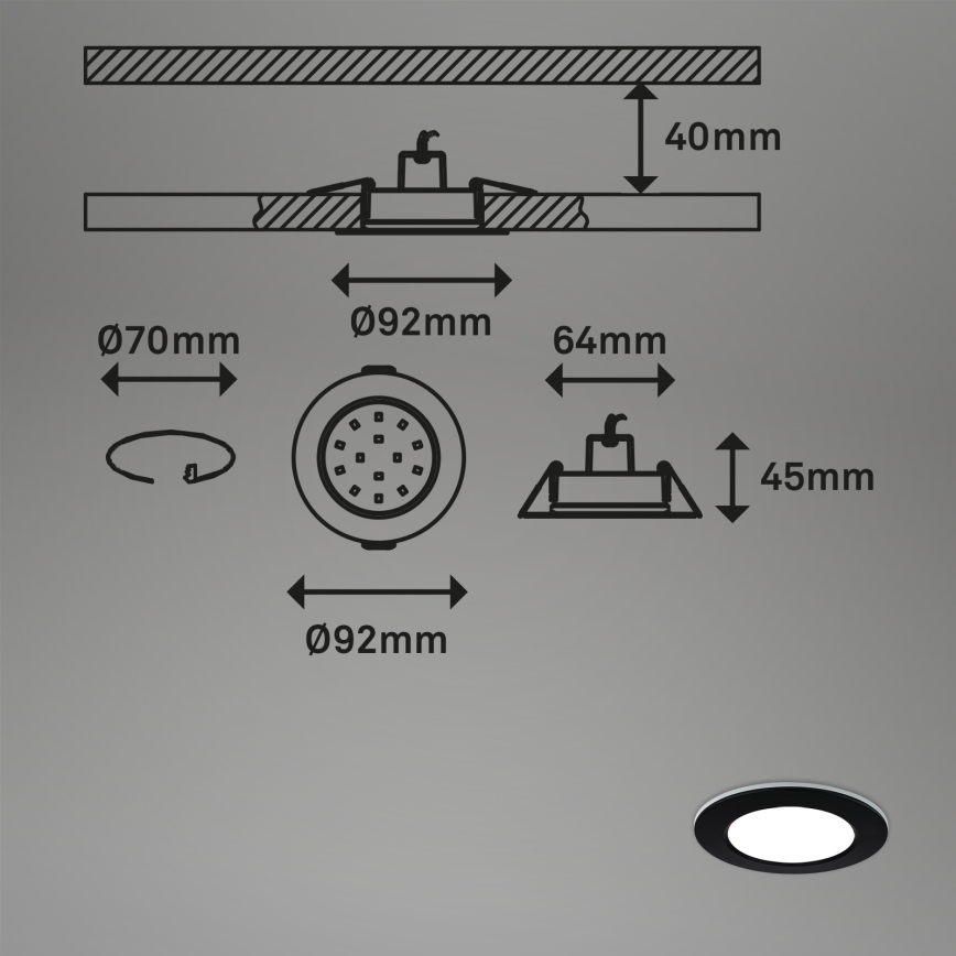 Briloner - KOMPLEKT 3x LED RGBW Hämardatav süvistatav valgusti vannituppa LED/4,8W/230V 3000-6500K IP65 + kaugjuhtimispult