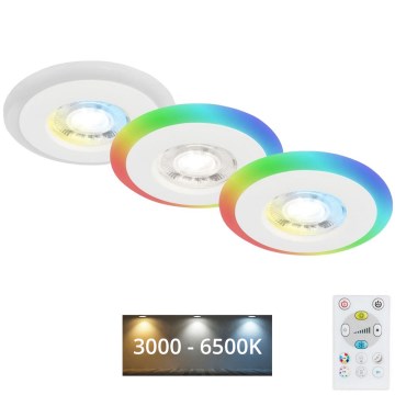 Briloner - KOMPLEKT 3x LED RGBW Hämardatav süvistatav valgusti vannituppa LED/5W/230V 3000-6500K IP44 + kaugjuhtimispult