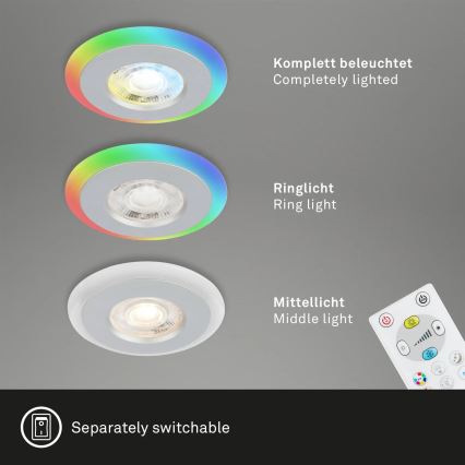 Briloner - KOMPLEKT 3x LED RGBW Hämardatav süvistatav valgusti vannituppa LED/5W/230V 3000-6500K IP44 + kaugjuhtimispult