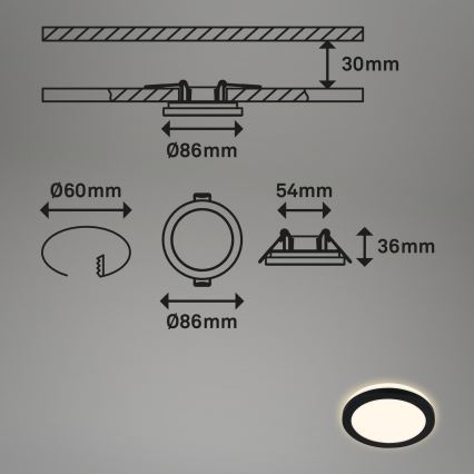 Briloner - KOMPLEKT 3x LED Süvistatav valgusti vannituppa LED/3W/230V IP44