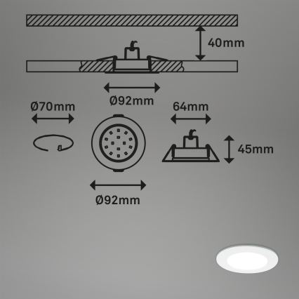 Briloner - KOMPLEKT 3x LED Hämardatav süvistatav valgusti vannituppa LED/4,8W/230V 3000-6500K IP44 + kaugjuhtimispult