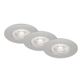 Briloner- KOMPLEKT 3x LED Süvistatav valgusti vannituppa LED/4,9W/230V IP44 hõbedane