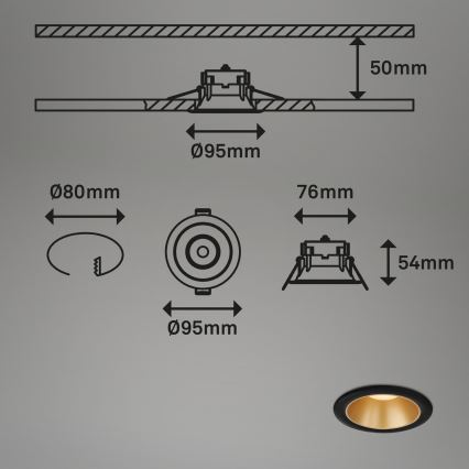 Briloner - KOMPLEKT 3x LED Süvistatav valgusti vannituppa LED/4,9W/230V IP44