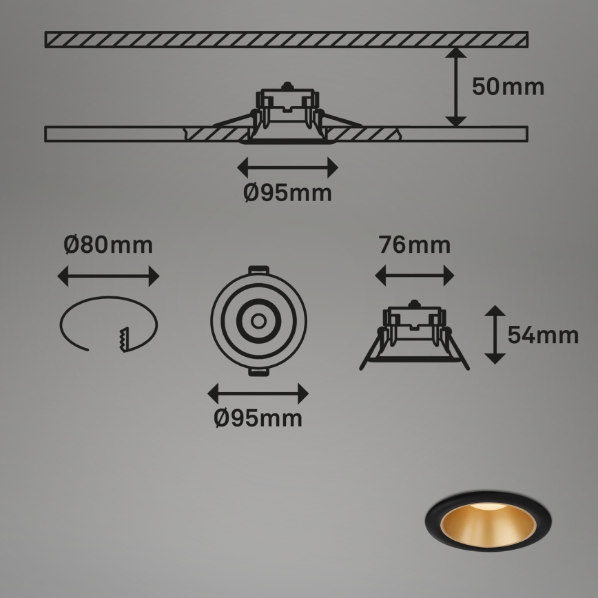 Briloner - KOMPLEKT 3x LED Süvistatav valgusti vannituppa LED/4,9W/230V IP44