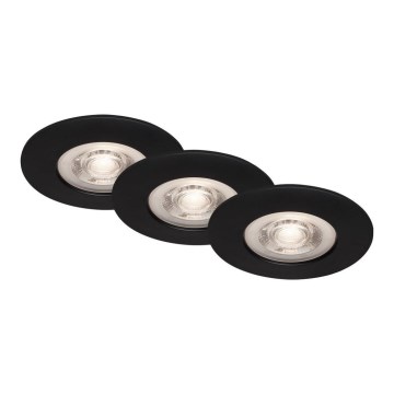 Briloner - KOMPLEKT 3x LED Süvistatav valgusti vannituppa LED/4,9W/230V IP44 must