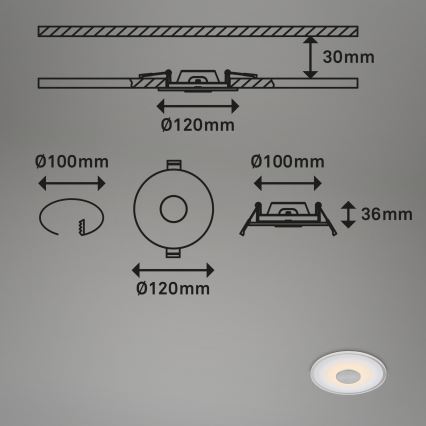 Briloner - KOMPLEKT 3x LED Süvistatav valgusti vannituppa LED/6W/230V IP44 kroom