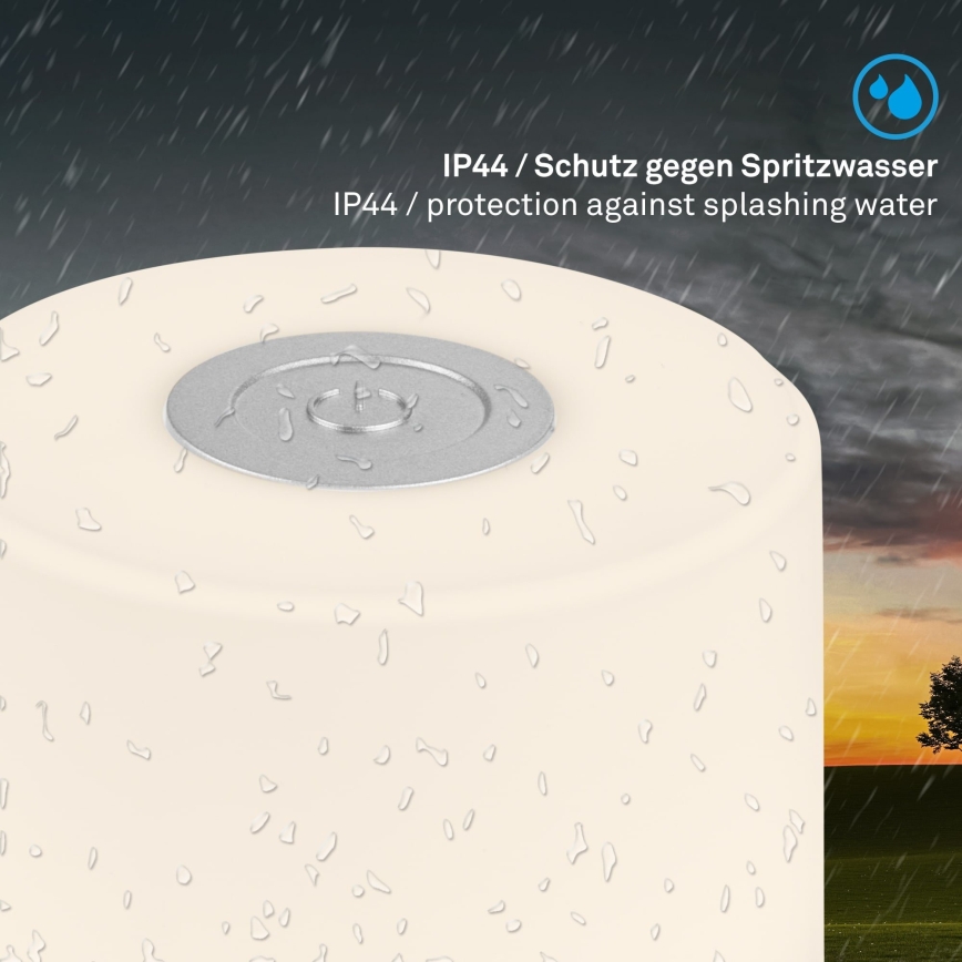 Briloner - hämardatav, laetav, puutetundlik välistingimustes kasutatav laualamp LED/2W/5V 2700K IP44 1200 mAh matistatud kroom