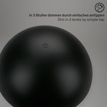 Briloner - LED hämardatav laetav puutetundlik välistingimustes kasutatav lauavalgusti LED/2,6W/5V 3000K IP44 2000 mAh must