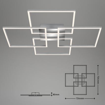 Briloner - LED Hämardatav pinnale kinnitatav lühter FRAME 4xLED/12W/230V