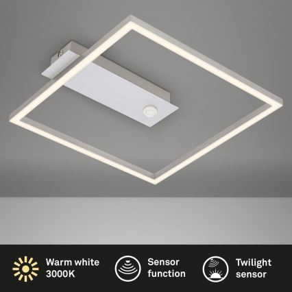 Briloner - LED laevalgusti liikumis- ja hämaruseanduriga FRAME LED/14W/230V 3000K 30x32 cm mattkroom