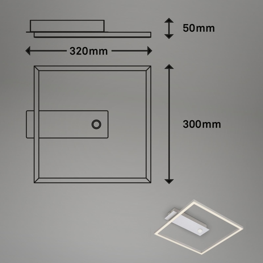 Briloner - LED laevalgusti liikumis- ja hämaruseanduriga FRAME LED/14W/230V 3000K 30x32 cm mattkroom