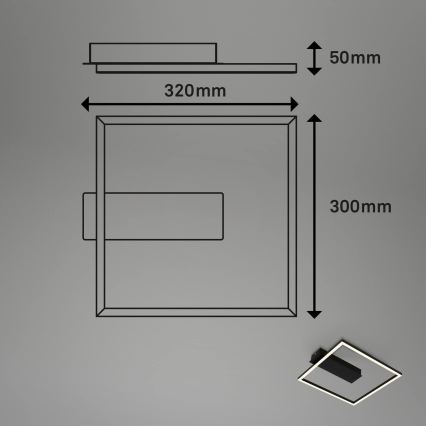 Briloner - LED laelamp FRAME LED/14W/230V 3000K 30x32 cm must