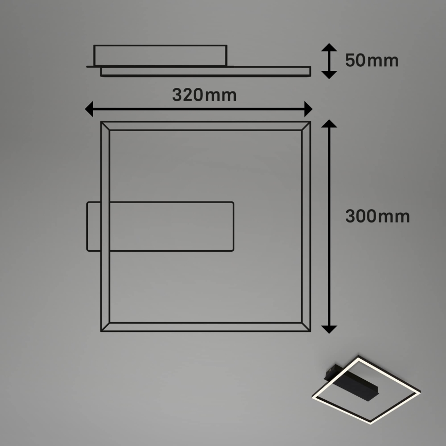 Briloner - LED laelamp FRAME LED/14W/230V 3000K 30x32 cm must