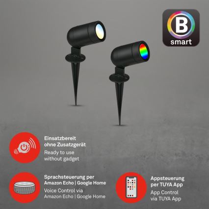 Briloner - LED RGBW hämardatav välisvalgusti LED/4,4W/230V 2700/4000/6500K IP44 Wi-Fi Tuya