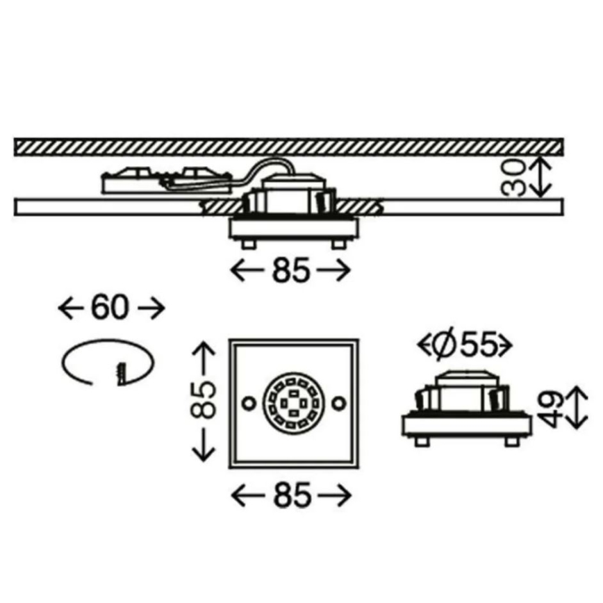 Briloner - LED Süvistatav valgusti vannituppa ATTACH LED/5W/230V IP44